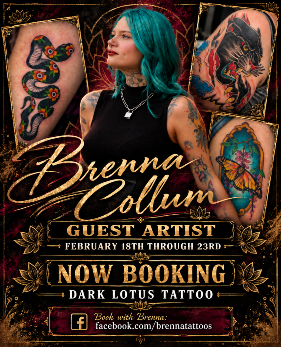 Guest artist poster for Brenna Collum